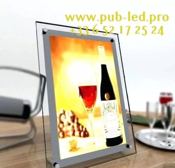 ÉCRAN PUBLICITAIRE LED “AFFICHEUR LUMINEUX MAGASIN, FORMAT A3, 36.7×49 CM”