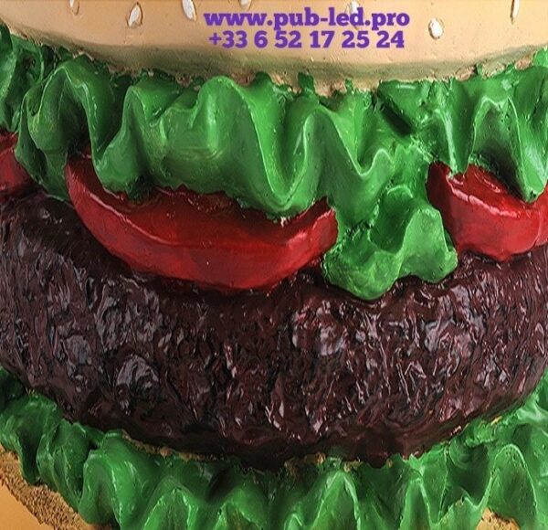 DÉCO GOURMANDE : TABOURET HAMBURGER EN RÉSINE – Image 2